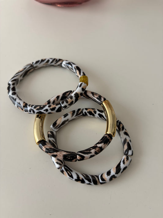 A_Bracelet Curve Léopard doré M