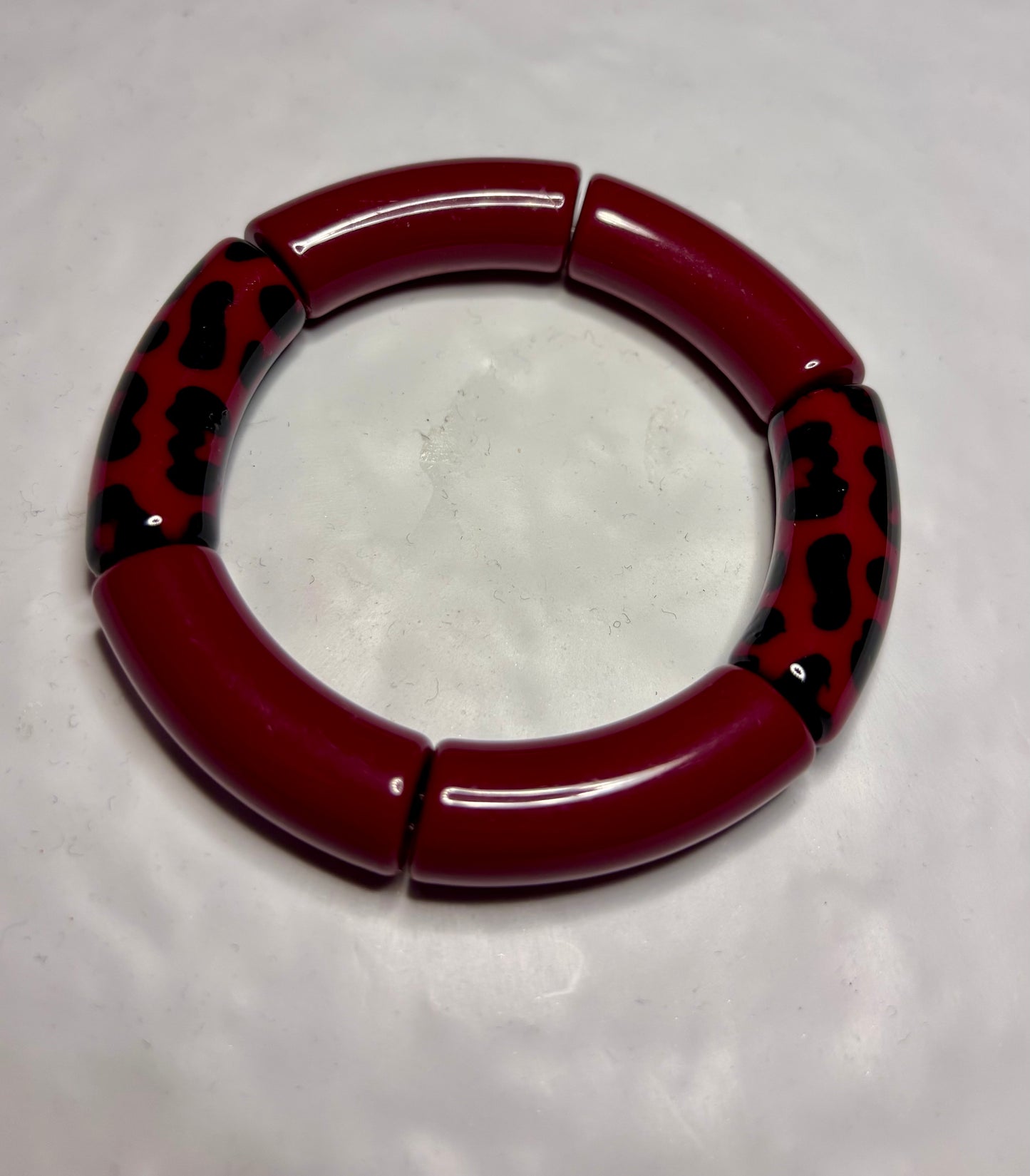 A_Bracelet Curve Léo Rouge