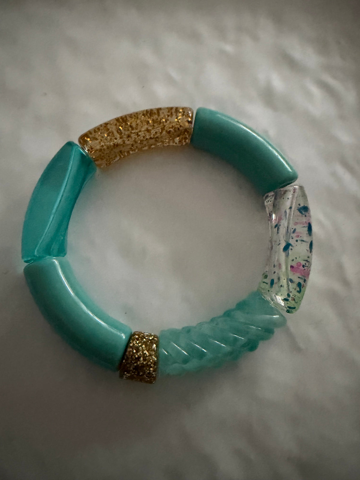 A_Bracelet Curve Turquoise et Gold GM