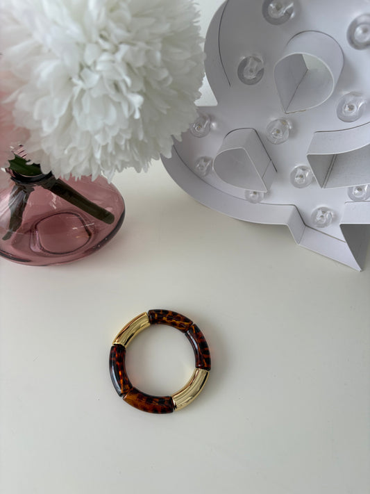 A_Bracelet Curve Léopard Translucide Gold