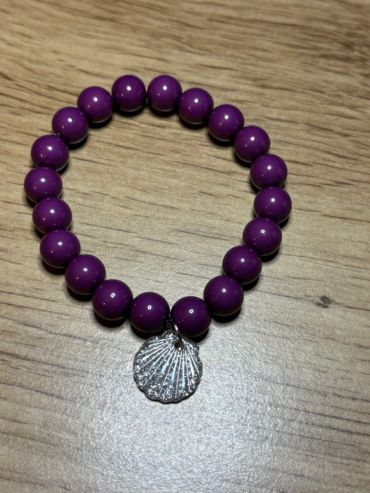 Bracelet Coquillage Prune Argenté