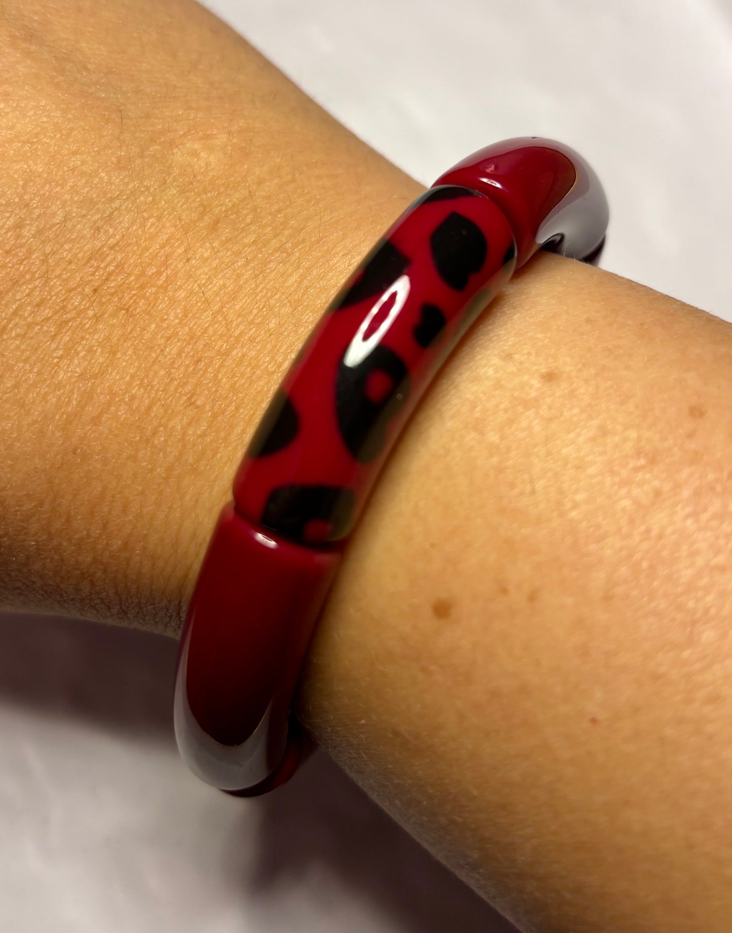 A_Bracelet Curve Léo Rouge
