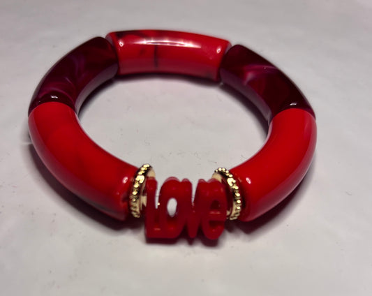 A_Bracelet Curve LOVE rouge