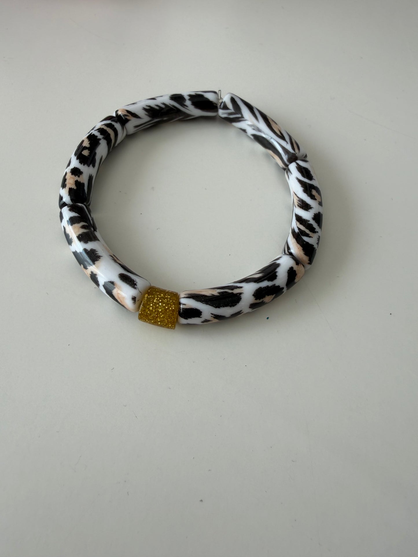 A_Bracelet Curve Léopard doré M