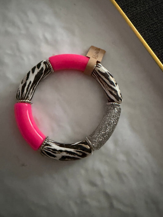 A_Bracelet Curve Fushia et léopard GM