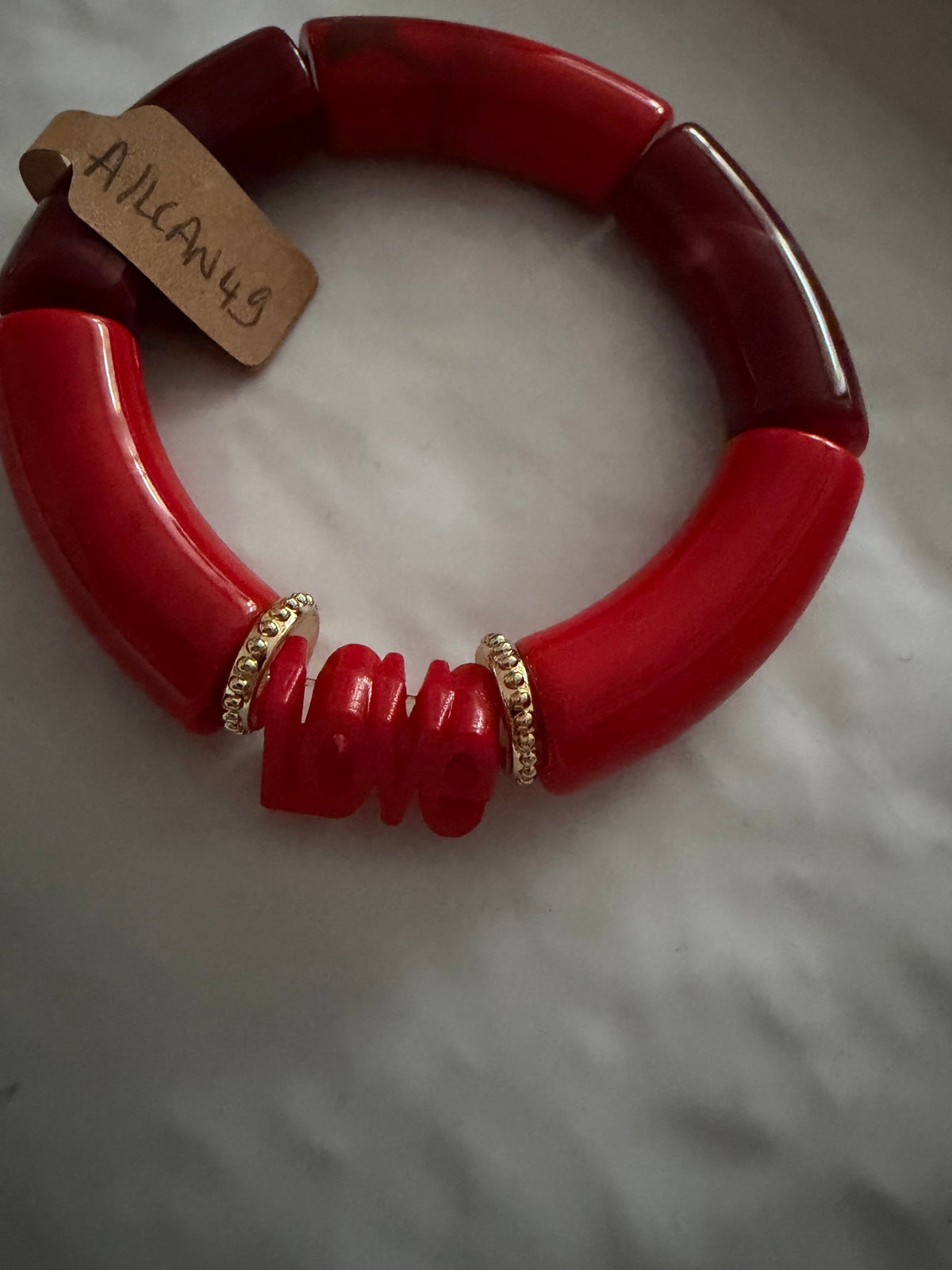 A_Bracelet Curve LOVE rouge
