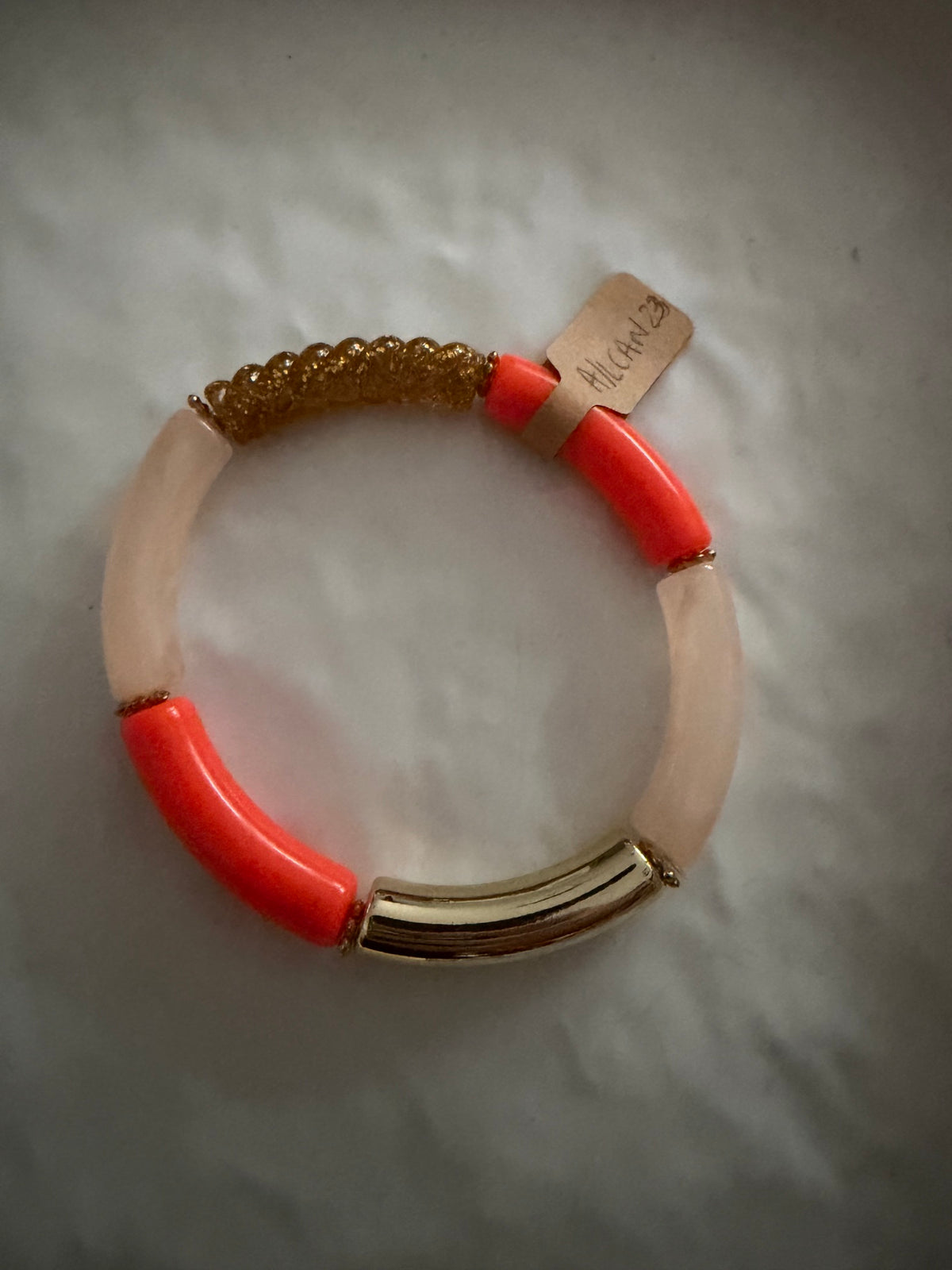 A_Bracelet Curve fin Corail et doré