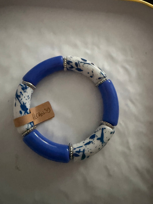 A_Bracelet Curve bleu et blanc