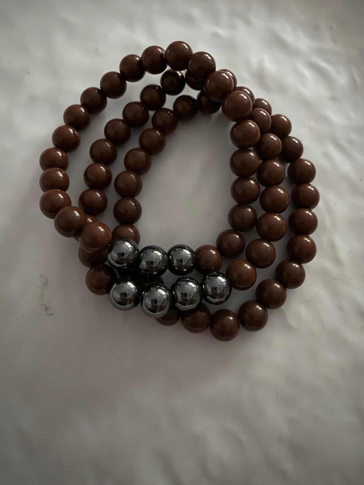 A_Trio de bracelets marron